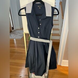 Jones New York Sport Sleeveless Shirt Dress with Pockets and Belt